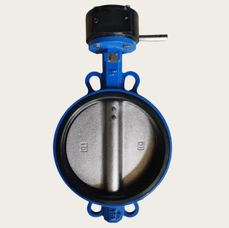 DN250 Ductile Iron Ggg50 Wafer Type Butterfly Valve With Worm Gear Operator Connection to Pn10/Pn16/Cl125/Cl150/JIS 10K