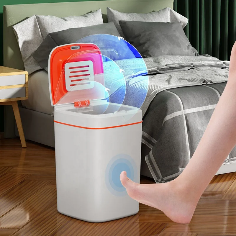 2022 New Induction 20L Touch-Free Rectangular Smart Waste Bins Automatic Trash Can