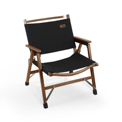 KingGear Outdoor Garden Customizable Canvas Portable Teak Beech Kermit Chair Foldable Wood Folding Camping Chair
