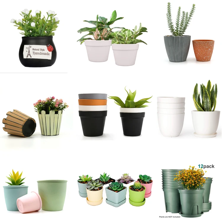 Wholesale Cheap Multiple Sizes Indoor Home Decorate Dining Table Desk Cactus Succulent Mini Plastic Flower Pots For Sale