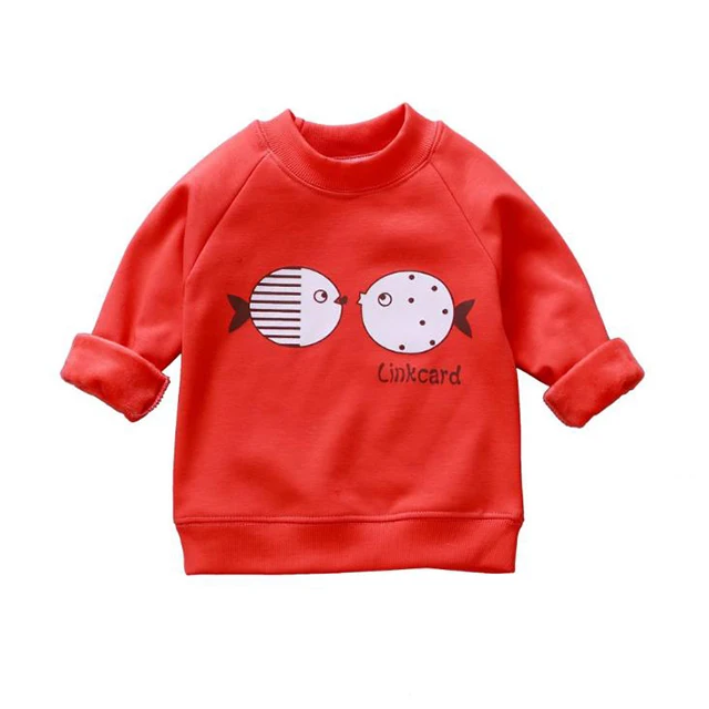 New Style Long Sleeve Boys T shirts Cute Autumn Winter Sweatershirt Thickening Children Hoodie