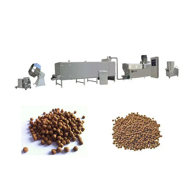 Fish Feed Making Machinery Feed Extruder Aquatic Dog Cat Food Floating Fish Feed Making Line