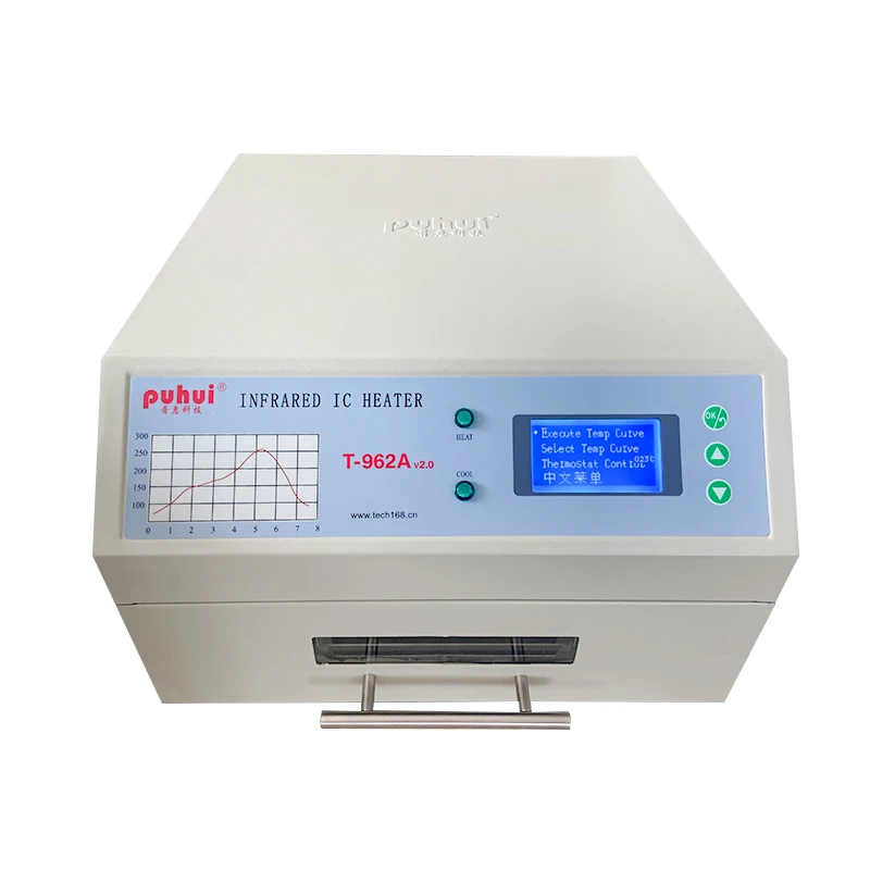 PUHUI T-962A эконом-температура волна паять reflow печь PCB сварки печи оплавления настольная инфракрасная паяльная машина