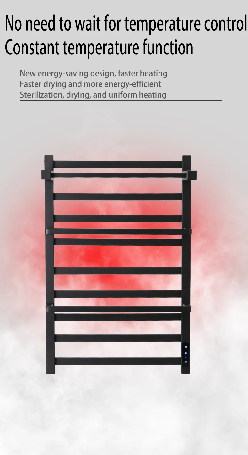 High Quality Simple Style Stainless Steel Wall Mounted Rotate Heated Electric Towel Rack For Bathroom