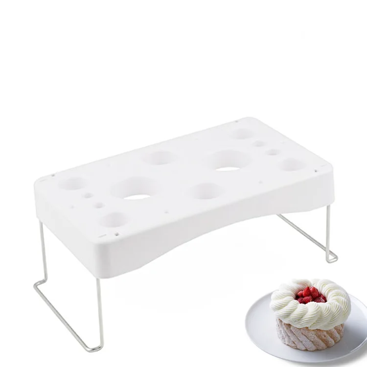 New Arrival 12 Hole Folding Cake Piping Bag Rack Pastry Bag Stand Piping Bag Holder Cream Work Table Holder Cake Decor Tool