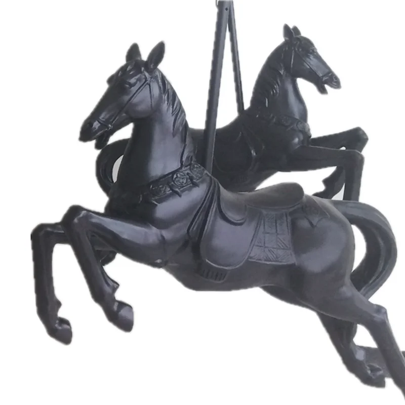 Store Promotional Decorative Black Beauty Fiberglass horse sculpture