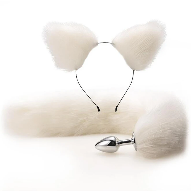 Sexy Fox Metal Butt Plug Tail Set With Hairpin Kit 4 Colors Anal Butplug Tail Prostate Massager Butt Plug For Couple Cosplay