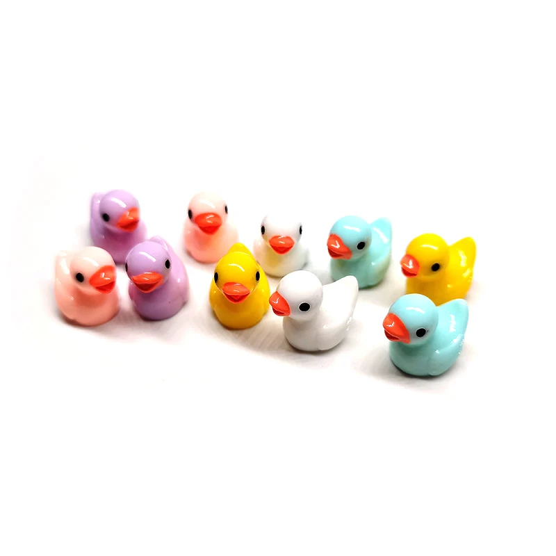 10pcs-1.8cm Mini Duck 3D Resin Craft Decorative Garden Miniature Ornament,DIY Decoration Toy Accessory Kawaii