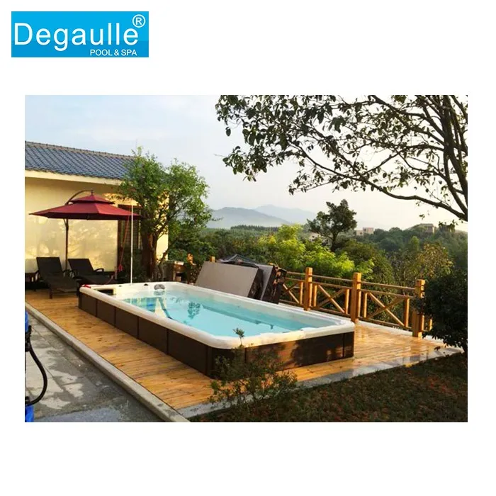 Degaulle Infinity Edge Pool Swim Spa for Sale Rooftop Infinity Pool with Endless Pool Jet