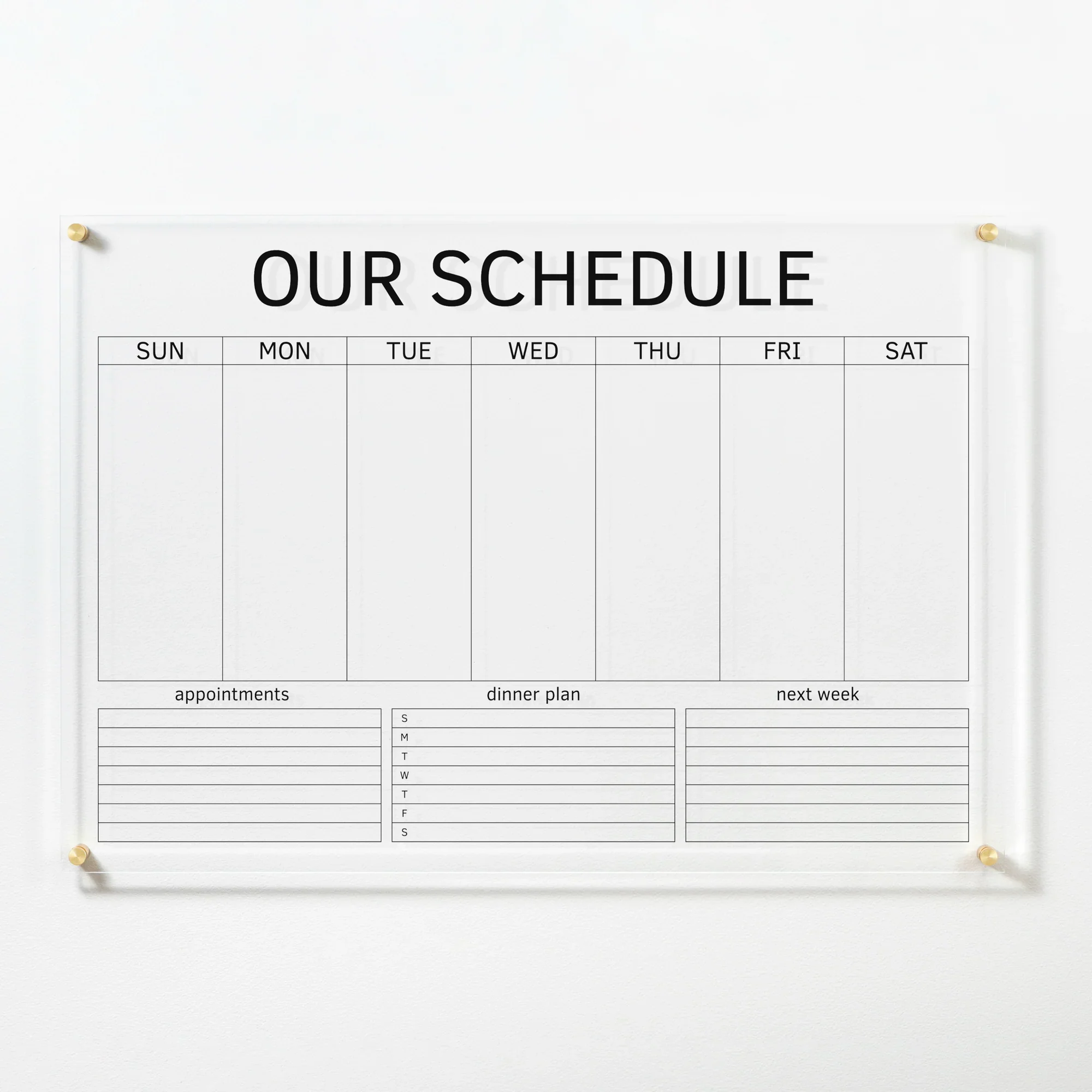 Transparent custom calendar advanced acrylic calendar for journal entry wall calendar