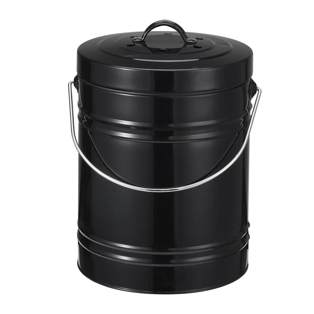 Galvanized steel 5L plastic inner liner kitchen food waste compost bin