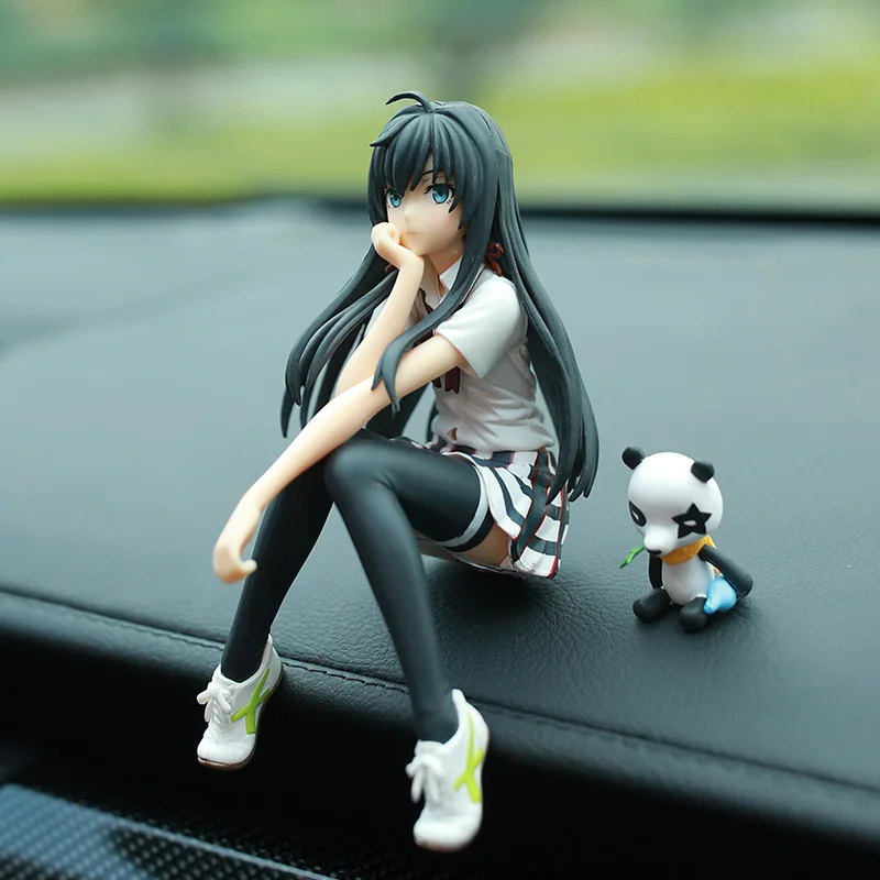 14CM Funny Japan Anime My Teen Romantic Comedy  Yukinoshita Yukino Figure Model Dolls Toys PVC Collect Gift Sitting Position