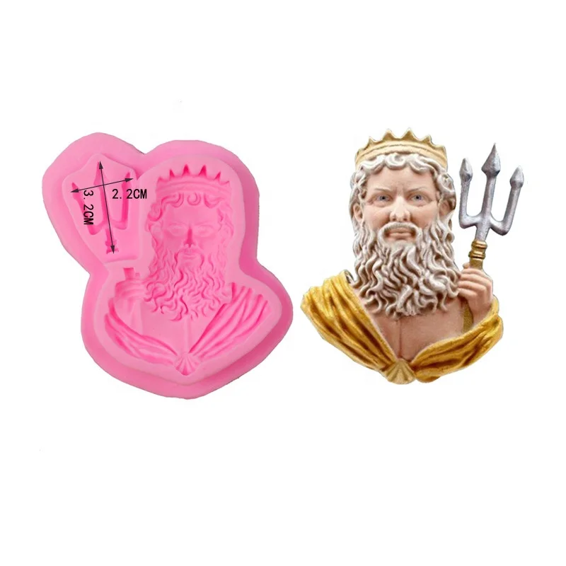 Mythic Poseidon image mold Fondant Silicone Mold Cake Decorating Tools
