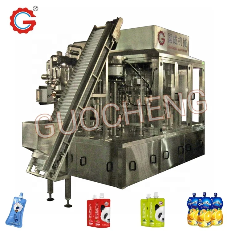 Fully Automatic Spout Pouch Automatic Juice Soft Drink Filling Machine