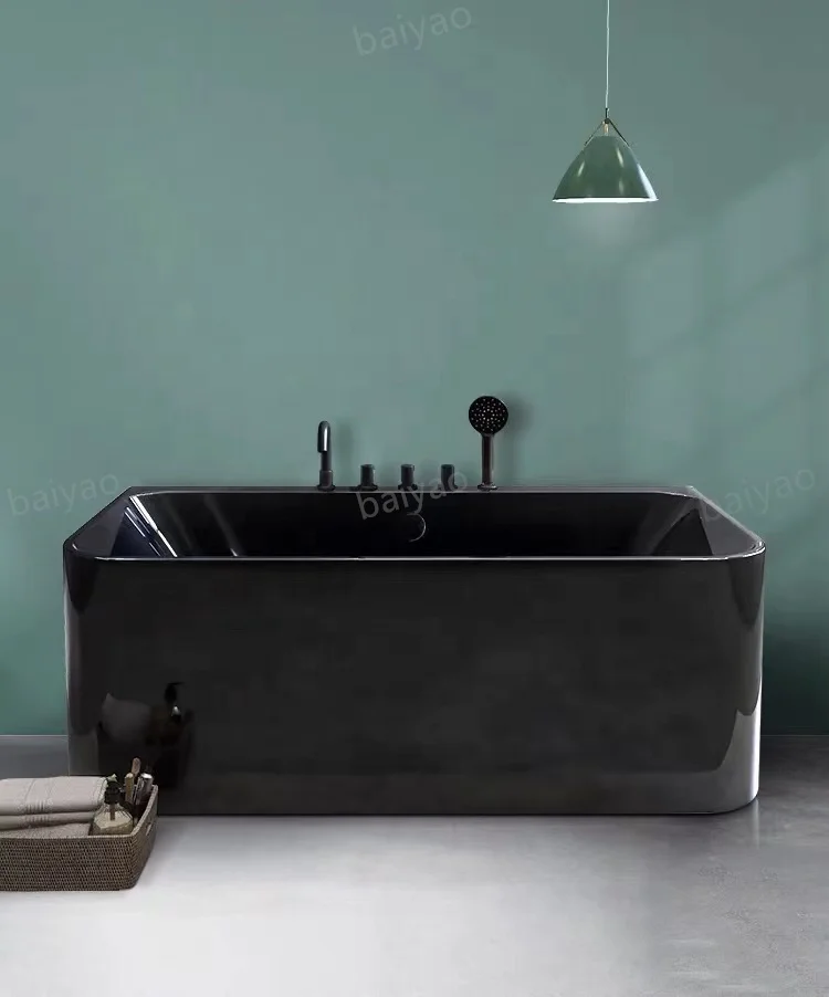 Black Color Modern Spa Massage Bath One Person Whirlpool Indoor Jacuzzier Acrylic Bathtubs Multi-functional Tub Price in Dubai