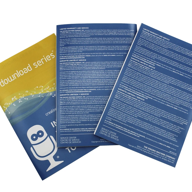 Cheap High Quality Customized Brochure Users Manual full color printing