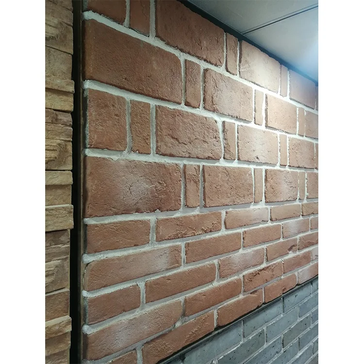 Villa Decoration Design Wall Artificial Stone Red Brick Exterior Wall Red Stone Outdoor Cladding Tiles