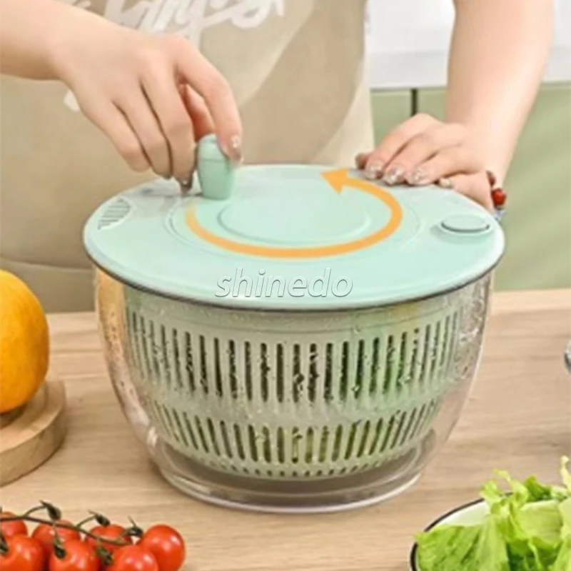 Small manual vegetable dehydrator household sea salad dryer Simple kitchen drain basket