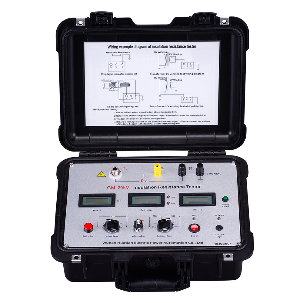 B GM-20kV Manufacturer Insulation Resistance 2500v 5000v 10kv 20kv Megohmmeter Insulation Resistance Tester