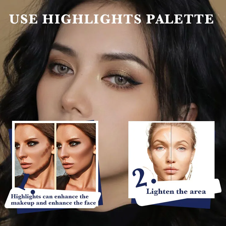 Professional Marble Design Dry Highlight Palette Shimmer & Matte Waterproof Glitter Custom for Daily Makeup Use CE Certified