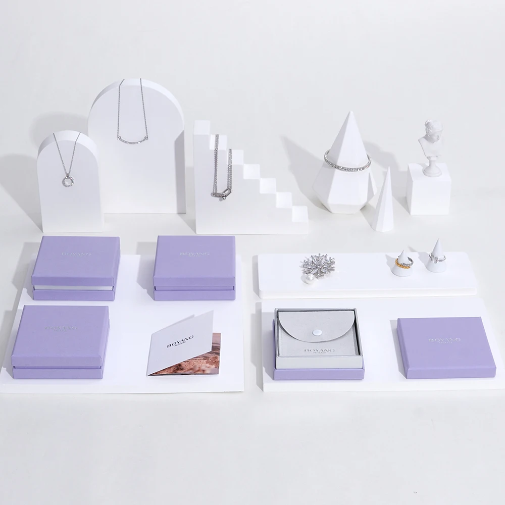 Customized Small Lid and Base Jewelry Paper Packaging Box with Paper Bag