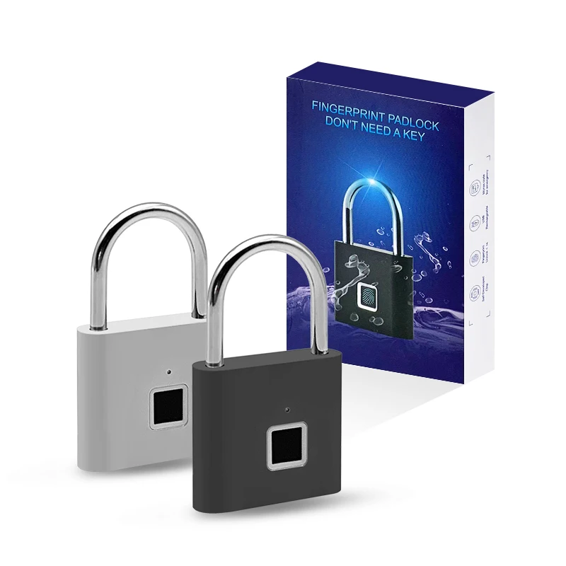 waterproof fingerprint padlock smart biometric lock for bags, furnitures