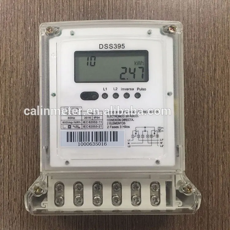 Two Phase Three Wire Electronic Electric Electricity Energy Meter Power Meter Kwh Meter Watt-hour Meter