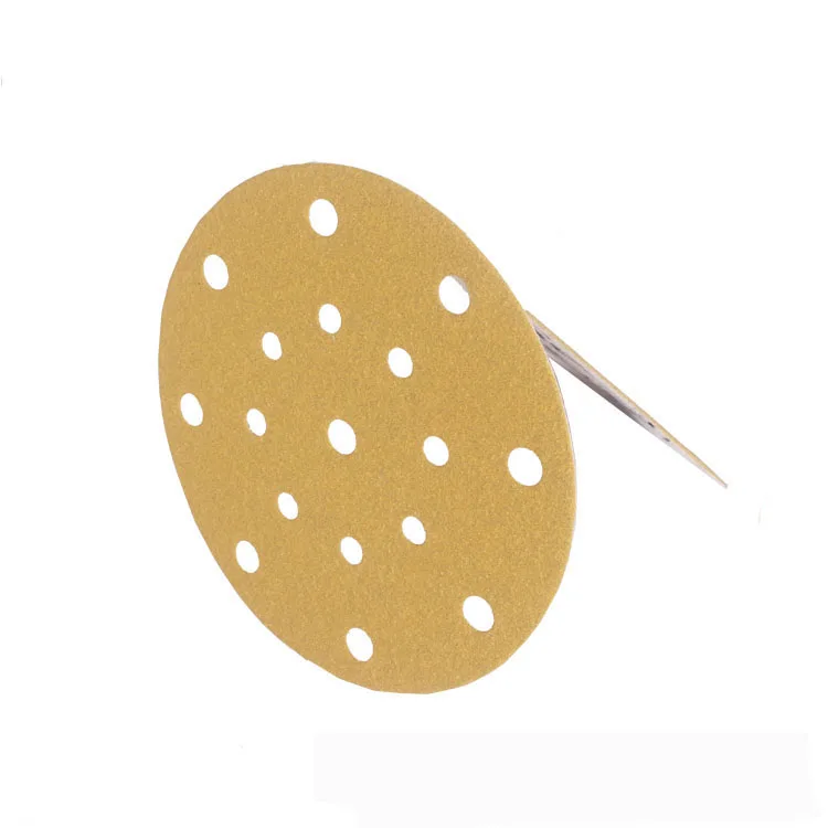 6inch(150mm)17 holes hook and loop Gold sanding discs sandpaper for orbital sander