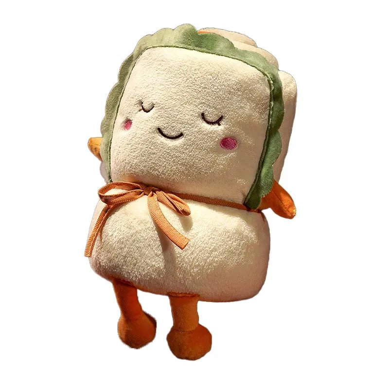 CE/ASTM 2024 Trending New Arrival Customized Sandwich Pillow Plush Toys Stuffed Food Toys Huggable Toys Birthday Gift