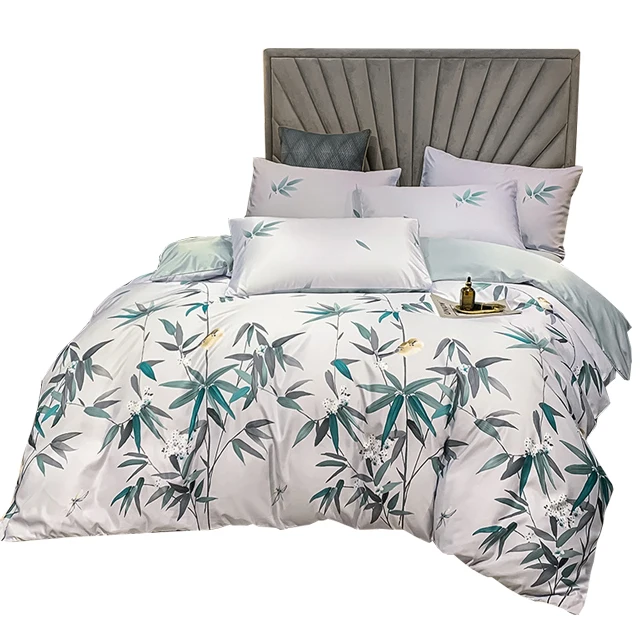 Custom logo luxury bed sheet comfort set soft 100% cotton single double full queen king Size bedding set