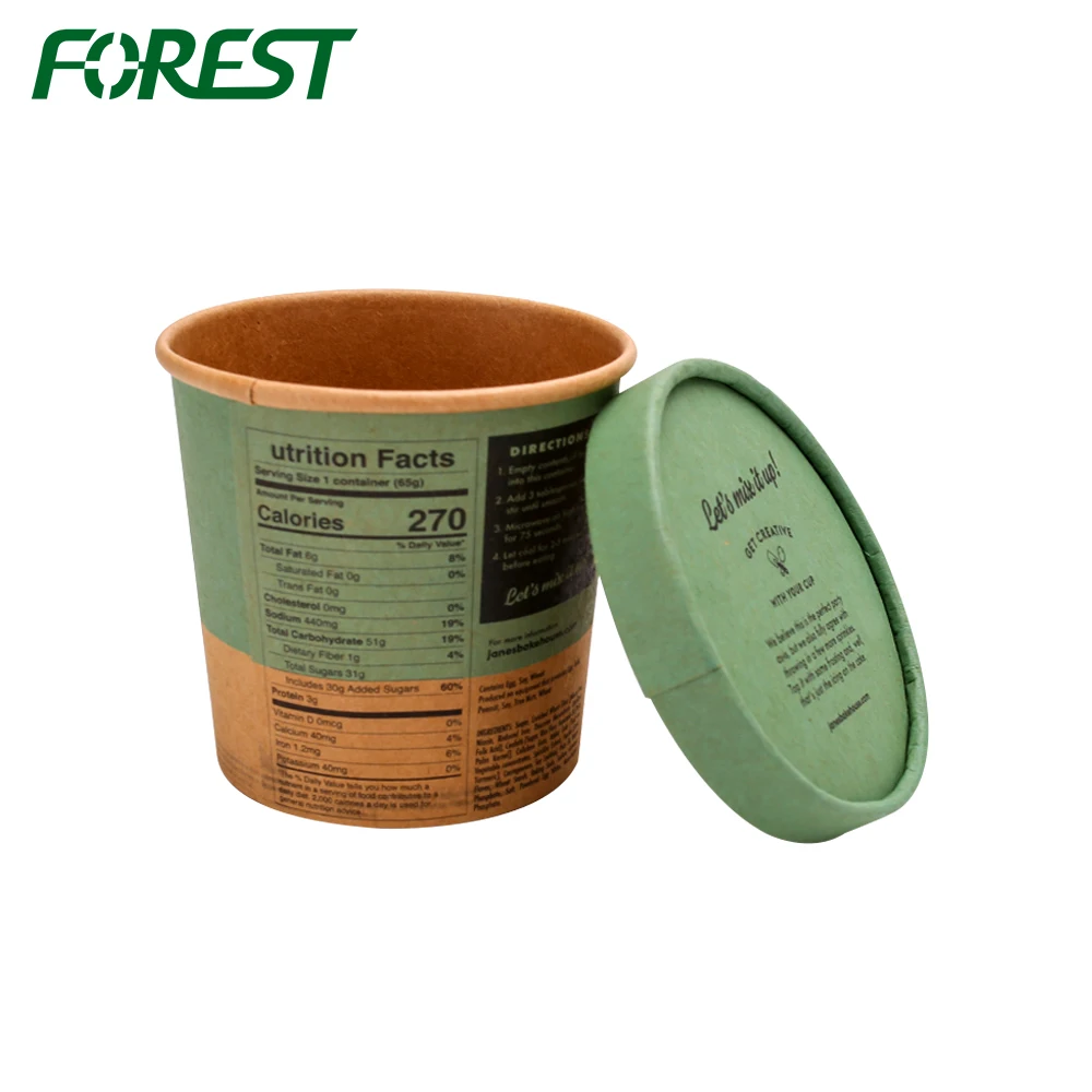 
Disposable custom printed ice cream paper cup with lids 
