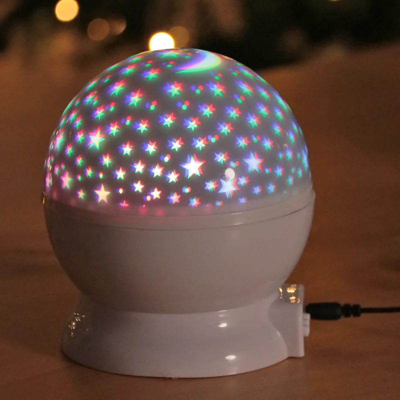 LED small 3d lighting star night light projector 360 Degree Rotation LED Starry Sky Rotating 12 Light Color Changing