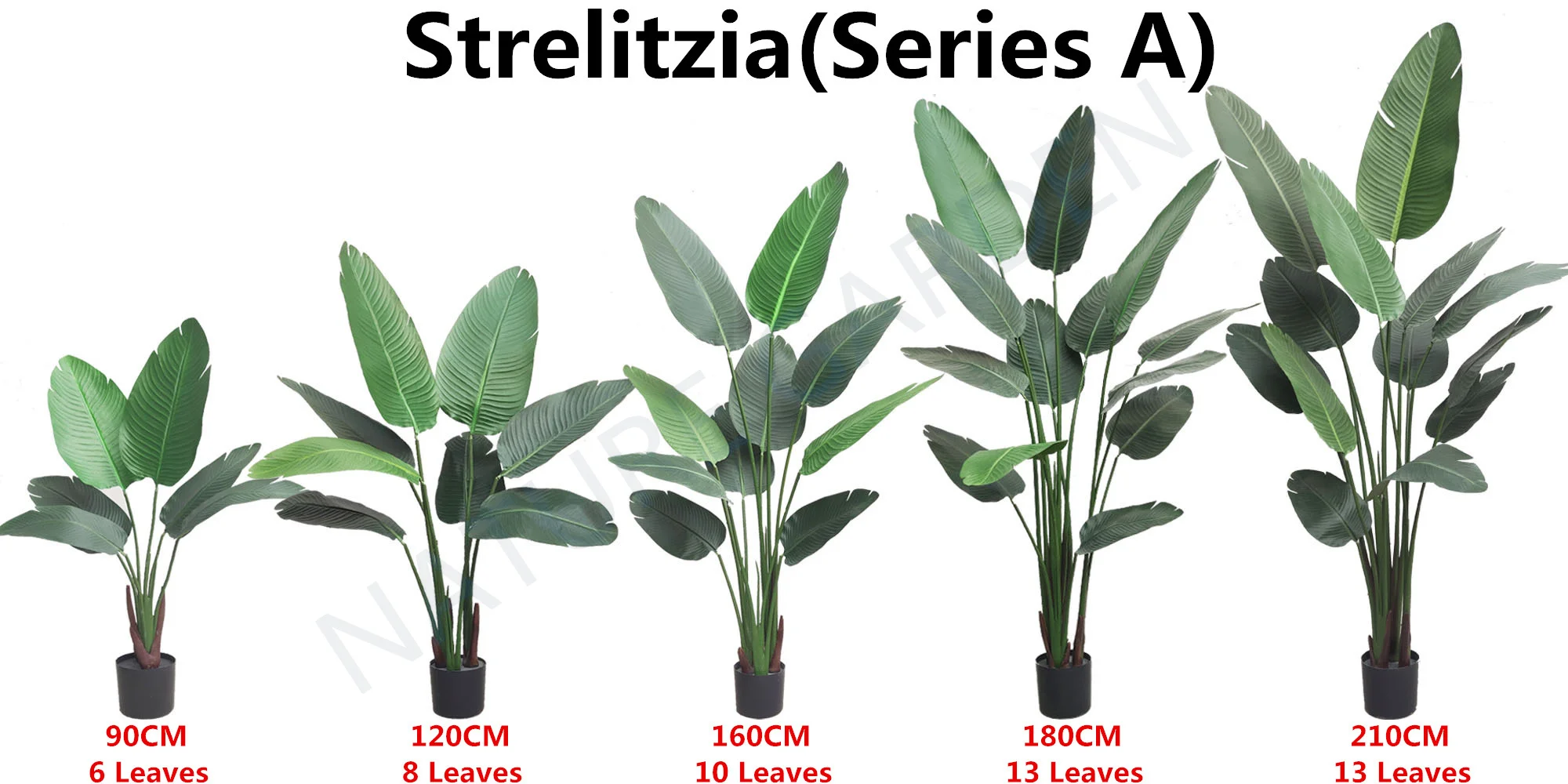 Cheap Hot sale Fake Strelitzia Musa Banana Tree Garden UV Resistant Artificial Plant Faux Tree