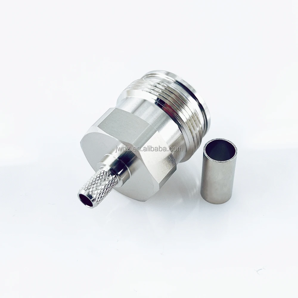 RF Coaxial Plug Crimp 4.3/10 female  Connector for RG58 RG223 LMR195 LMR200 Cable  4.3-10 Connector