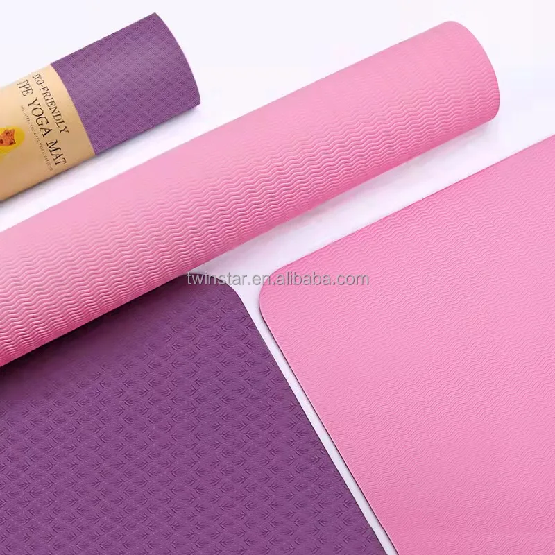 Popular soft yoga mat with logo environment friendly TPE material yoga mat