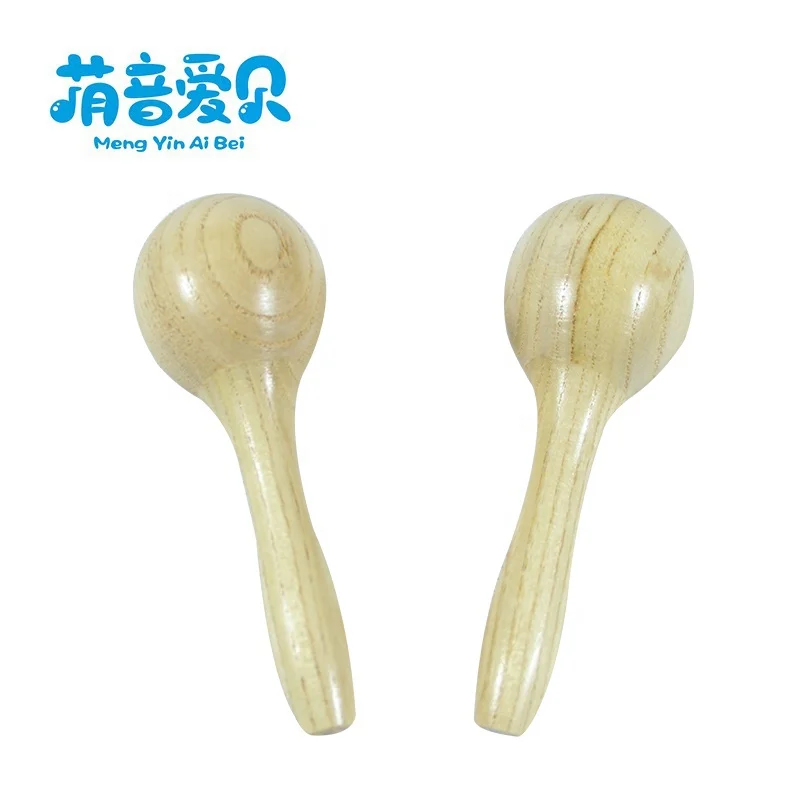 Wholesale funny custom logo baby mini maracas wooden maracas