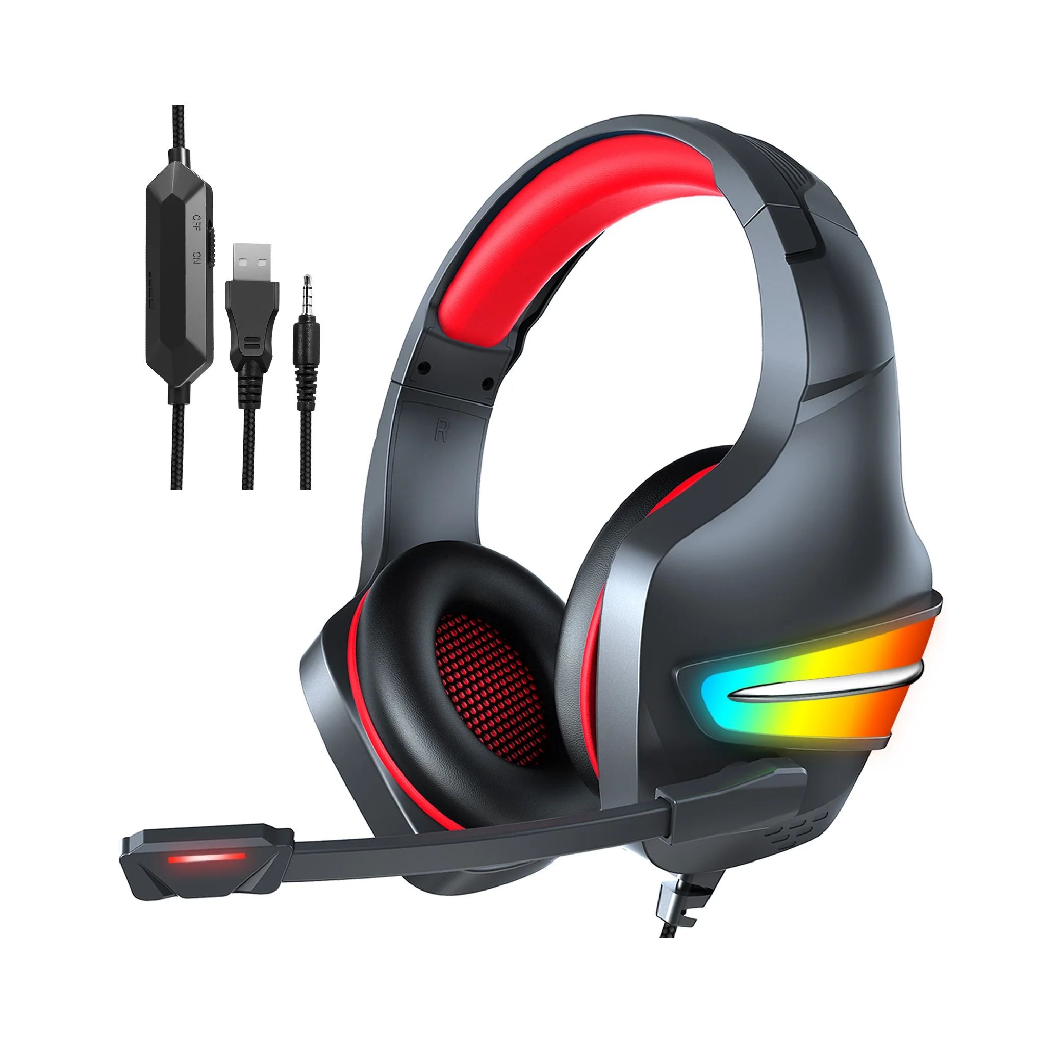 Qiyu QIYU hot selling headphone wired RGB light headphones for laptop and desktop