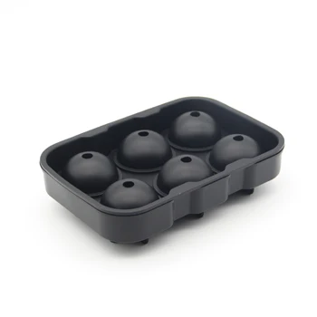 Round 6 Ice Ball Molds Silicone Sphere Large Square Ice Cube Trays Big Ice Ball Maker with Lid And Funnel