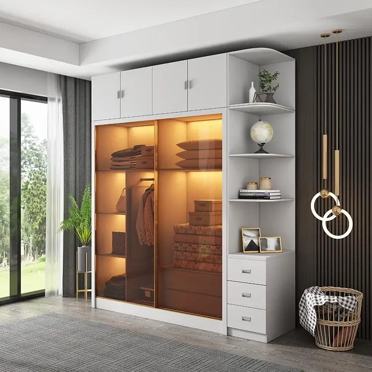 
High Quality Luxury Bedroom Custom Sliding Door Cabinet Closet Design Wardrobe Open Style 
