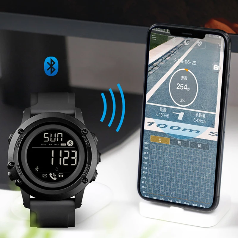 China Skmei 1671 Waterproof Heart Rate Smart watch factory supply Men Women sport with ios android smartwatch