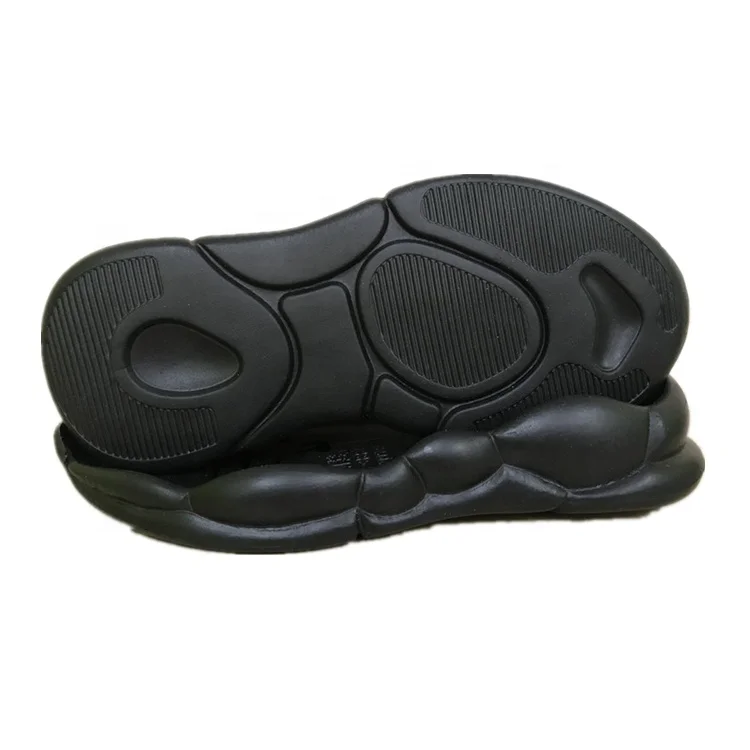 High elasticity material black platform non slip sneaker soles for kid