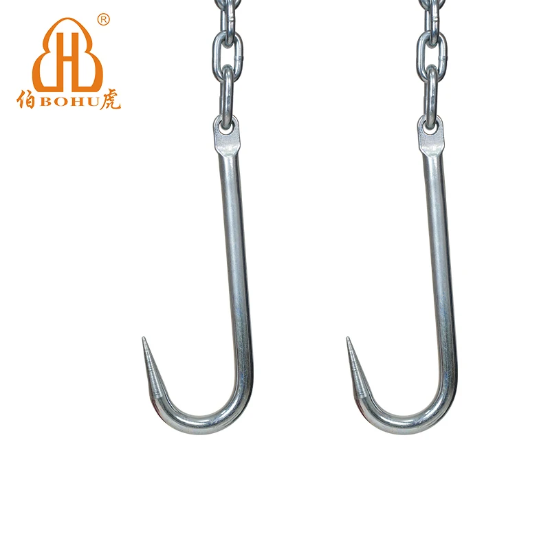 BOHU Heavy Duty G70 Stainless Steel Usa Standard Trailer Chain Towing Links Chain With J Hook