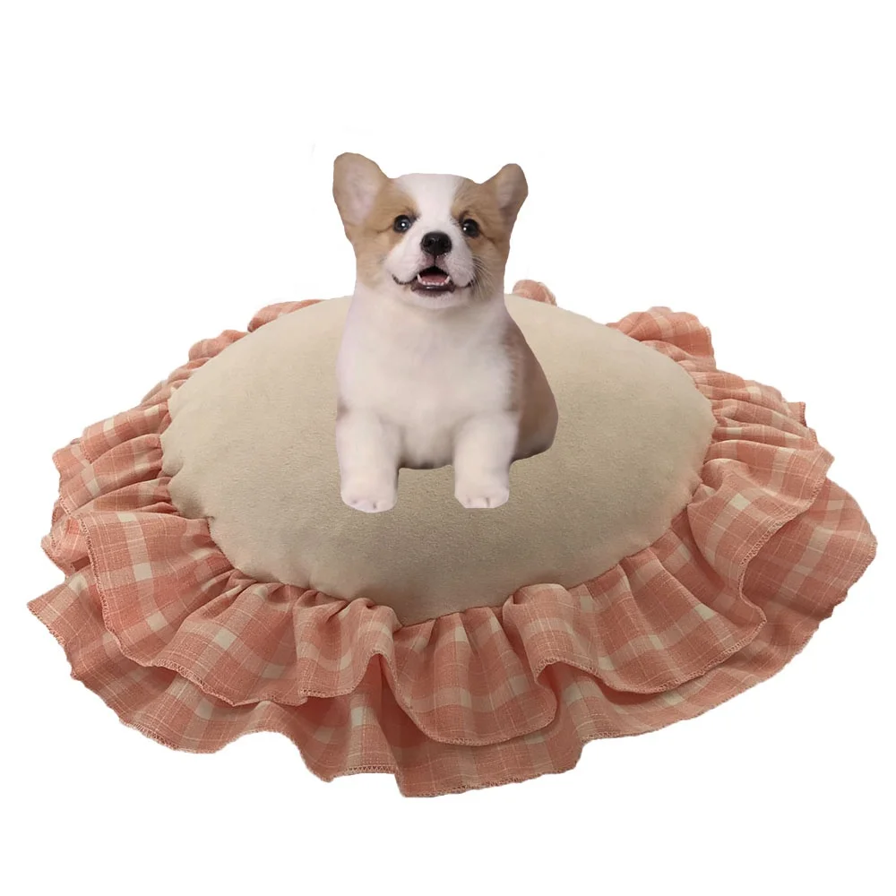 
Luxury Donut Pet Bed Cushion Lace Dog Bed Large Dog Pet Bed Pillow Cushion 