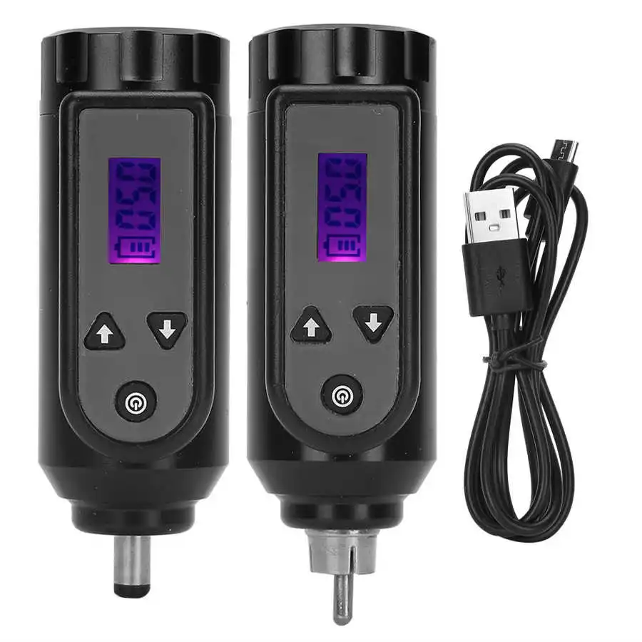 Беспроводной источник питания для татуировок, ЖК-дисплей большой емкости, 2000 мАч, батарея для тату-машины RCA DC, источник татуировки с интерфейсом