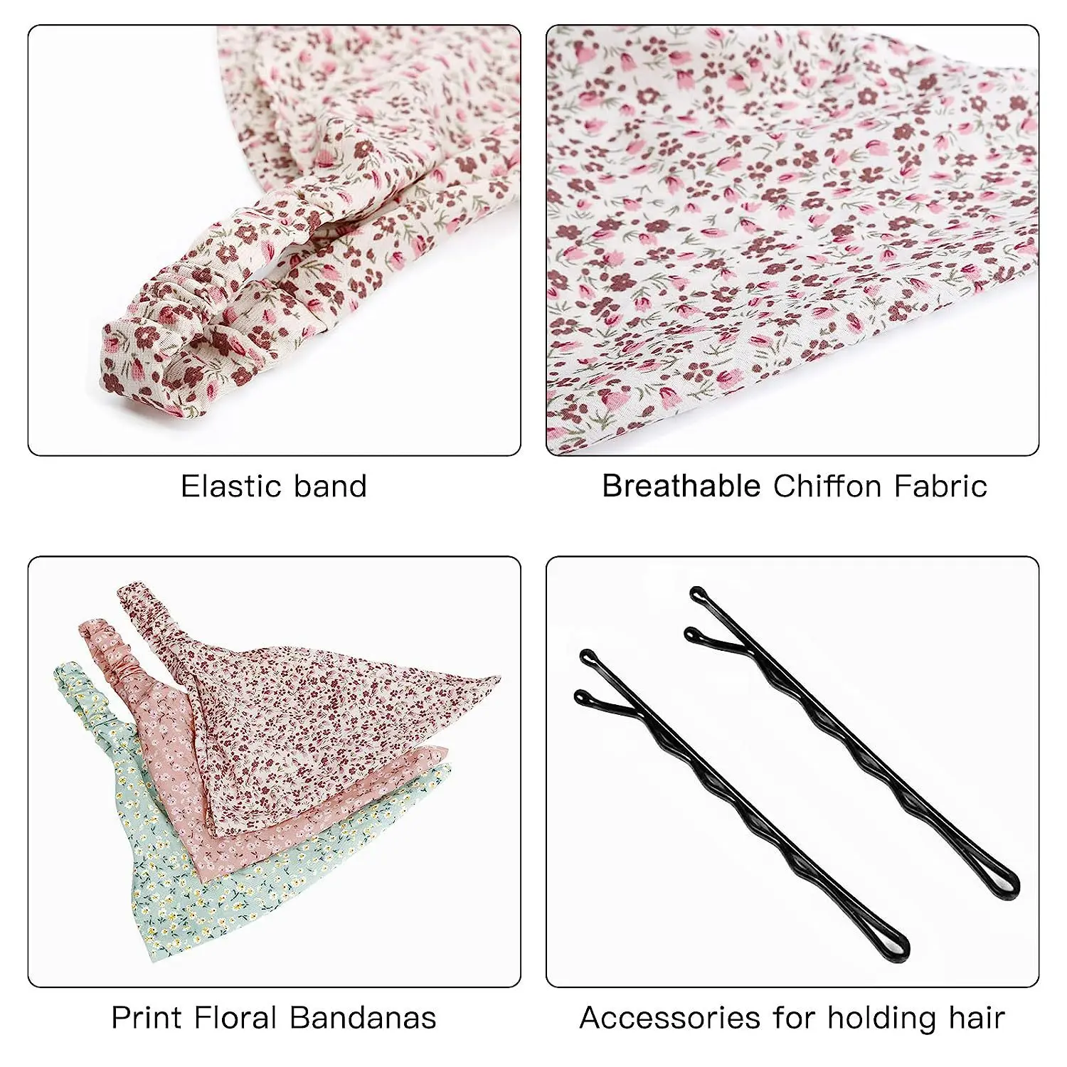 Hot Selling Bohemian Style Fabric Elastic Head Bandanas Print Flower Triangular Headband For Women