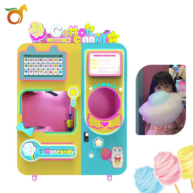 High Profit Make Money Exclusive Robotic Arm Sensing Chip Cotton Candy Machine Commercial