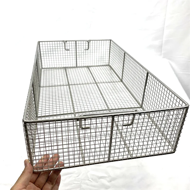 electropolished stainless steel wire mesh baskets with lids