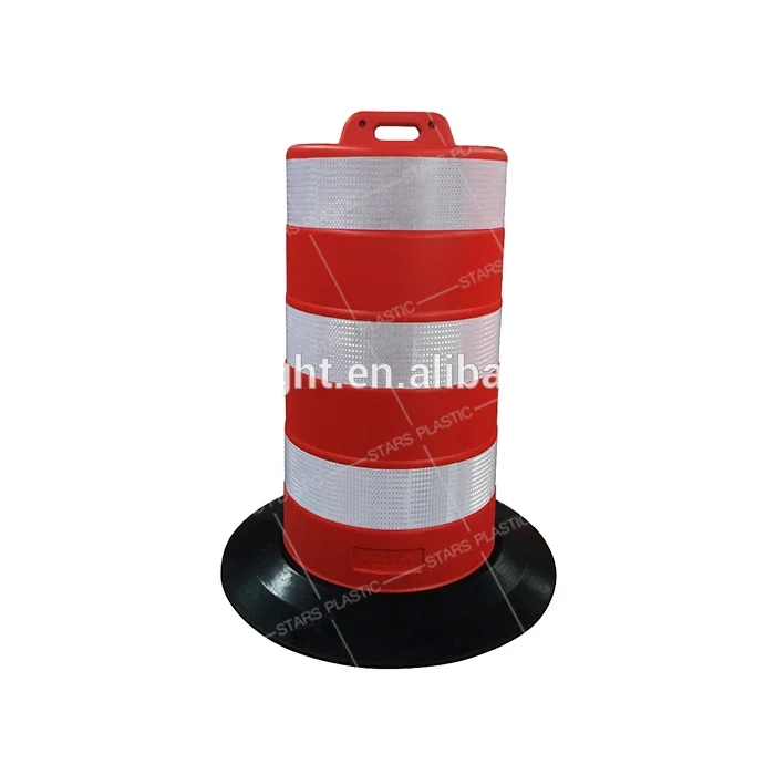 Road Safety Barrier With High Brightness Made In Plastic Traffic Drum