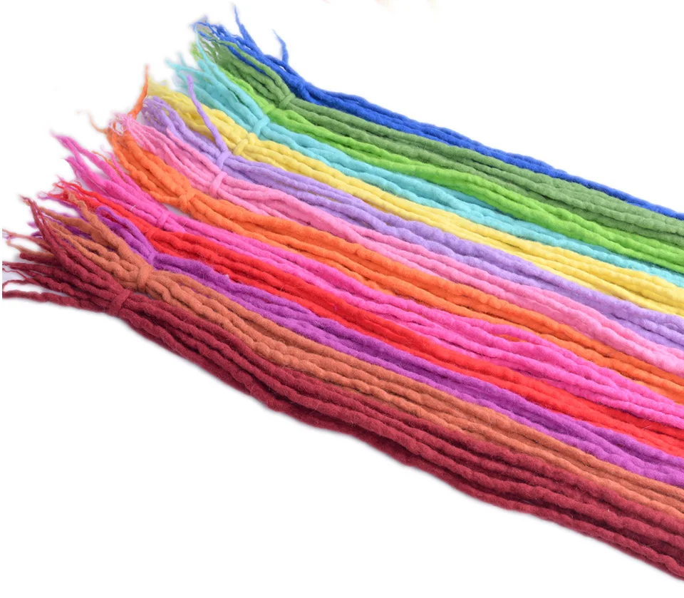 Afro Long Ombre Color Nepal Felted Wool Soft Synthetic Dreadlocks Crochet Hair Braiding Extensions For Black Women