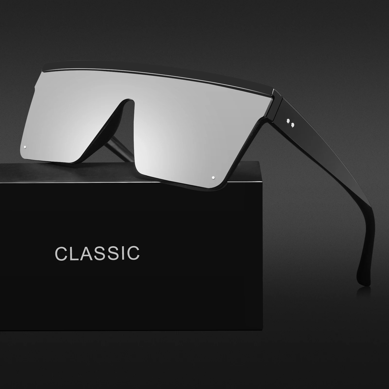 CONCHEN new model designer custom square women classic retro shades sun glasses 2023 oversize sunglasses men